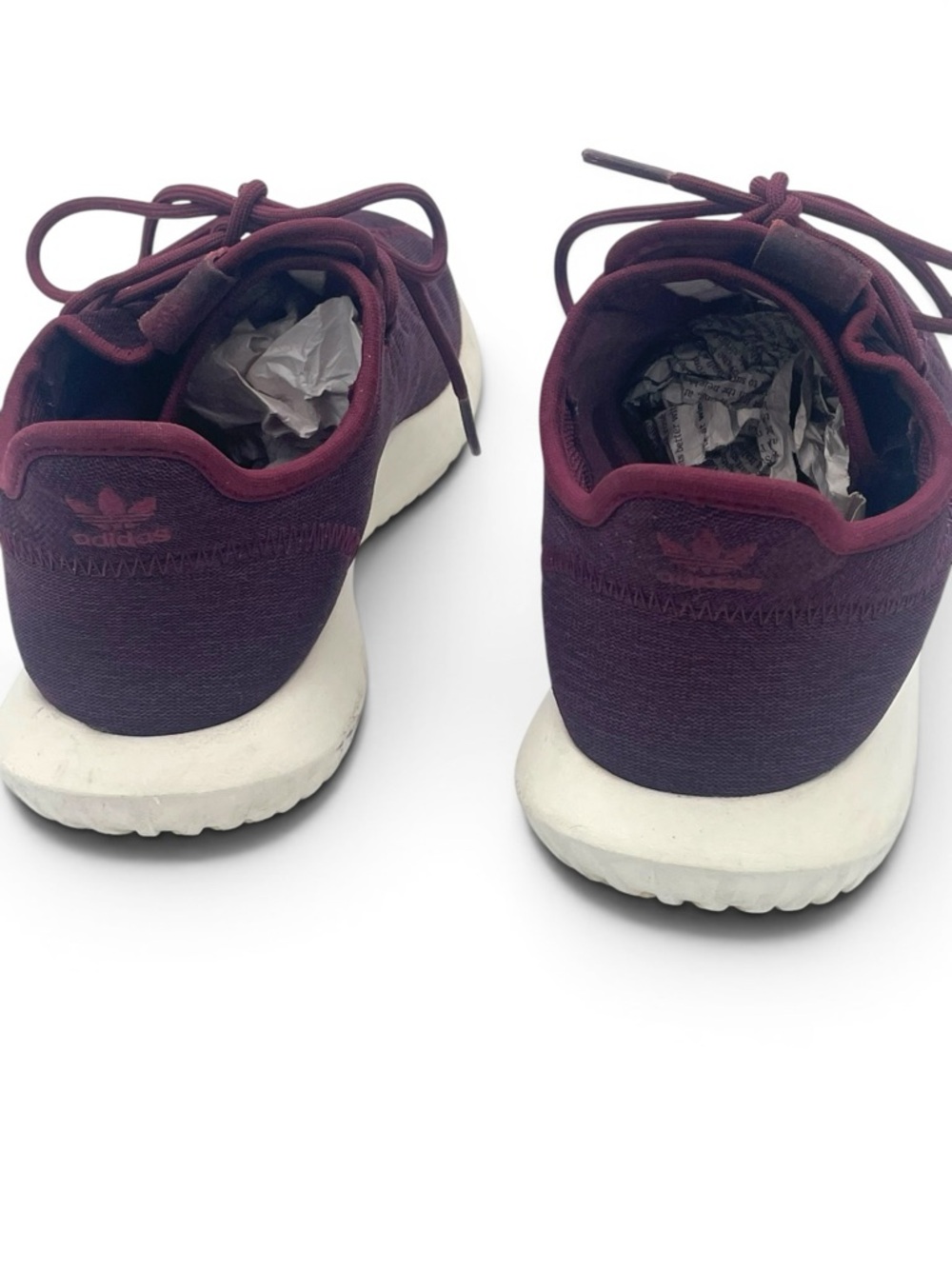 Adidas Tubular Shadow Burgundy Knit Sneakers Women’s 7.5 Casual Comfort - Picture 4 of 10